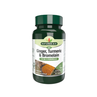 Natures Aid Ginger, Turmeric & Bromelain, 60 tablets