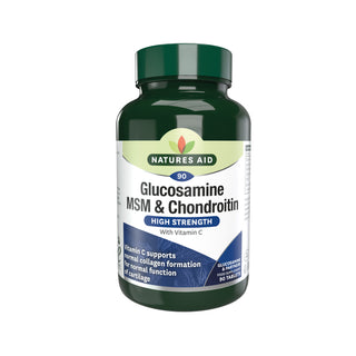 Natures Aid Glucosamine, MSM & Chondroitin with Vitamin C, 90 tablets