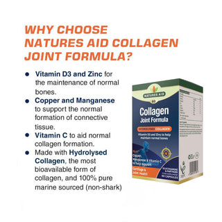 Natures Aid Collagen Joint Formula With Vitamin D3 & Zinc benefits