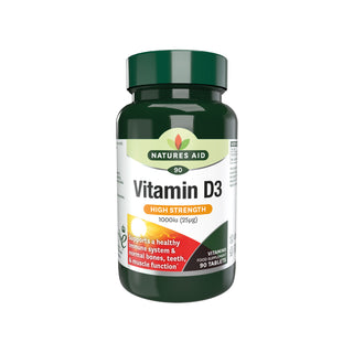 Natures Aid Vitamin D3 1000iu (25 ug) High Strength, 90 tablets