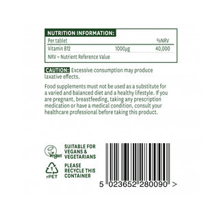 Natures Aid Vitamin B12 (Sublingual) 1000ug, 90 tablets