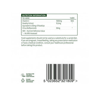 Natures Aid Vitamin C Low Acid 1000mg, 90 tablets