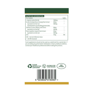 Natures Aid Active Man With Arginine Korean Ginseng & Maca, 60 tablets