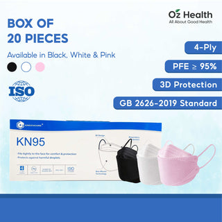 KN95 3D Fish Shaped Mask 20 pcs | White