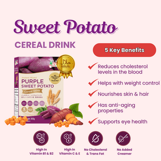 Happy Mate Purple Sweet Potato Cereal Drink, 12 Sachets