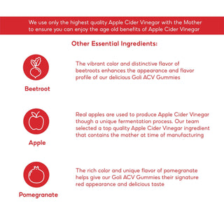 Goli Apple Cider Vinegar Gummies, 60 pieces