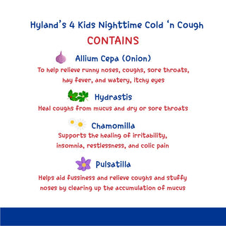 Hyland's 4 Kids Cold & Cough - Ingredients