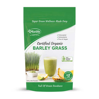 Morlife Alkalising Barley Grass Powder (Certified Organic), 200g