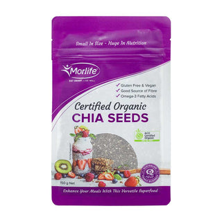 Morlife Black Chia Seeds (Certified Organic), 150g