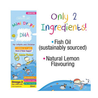 Natures Aid DHA Mini Drops (3 months to 5 years), 50ml