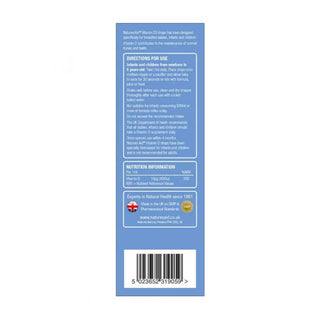 Natures Aid Vitamin D3 400iu Mini Drops - Back