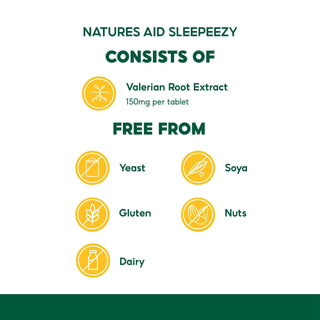 Natures Aid Sleepeezy 150mg (Valerian), 60 tablets