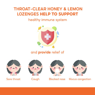 Pretorius Professional Throat-Clear Honey Lemon Lozenges, Sugar-Free