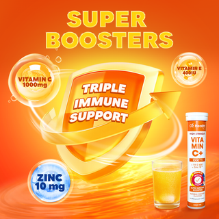 Oz Health Vitamin C+ Vitamin D & Zinc, 20 Effervescent Tabs