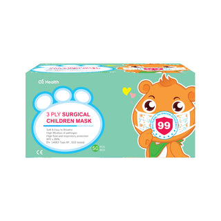 Oz Health 3-Ply Kids/Children Surgical Mask With Bear Pattern BFE 99%