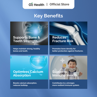 Oz Health Vitamin D3 + K2 60 Veg Capsules | Strong Bones & Heart Support | Improves Calcium Absorption