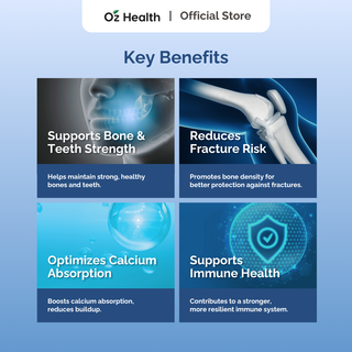 Oz Health Vitamin D3 + K2 60 Veg Capsules | Strong Bones & Heart Support | Improves Calcium Absorption