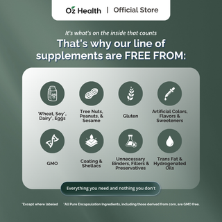 Oz Health Magnesium Biglycinate 60 Veg Capsules | Supports Muscle Cramps, Stress & Sleep