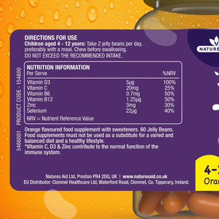 Natures Aid Mini Drops Jelly Beans Immune, 60 Beans