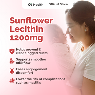 Oz Health Organic Sunflower Lecithin 200 Veg Capsules | Promotes Healthy Milk Flow & Prevents Blocked Ducts