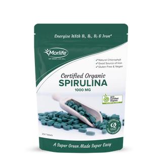 Morlife Superfood Spirulina Tablets (Certified Organic), 250 tablets