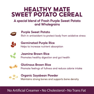 Happy Mate Purple Sweet Potato Cereal Drink, 12 Sachets