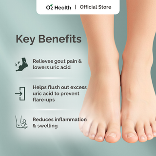 Oz Health Uricare 60 veg caps – Gout Support | Helps Reduce Uric Acid & Joint Inflammation