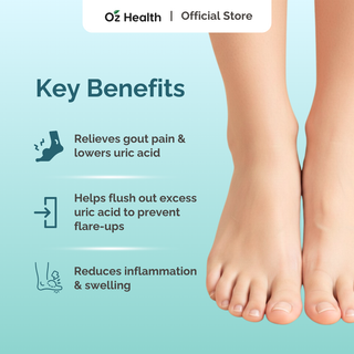 Oz Health Uricare 60 veg caps – Gout Support | Helps Reduce Uric Acid & Joint Inflammation