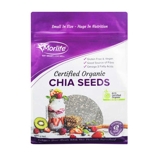 Morlife Black Chia Seeds (Certified Organic) 500g